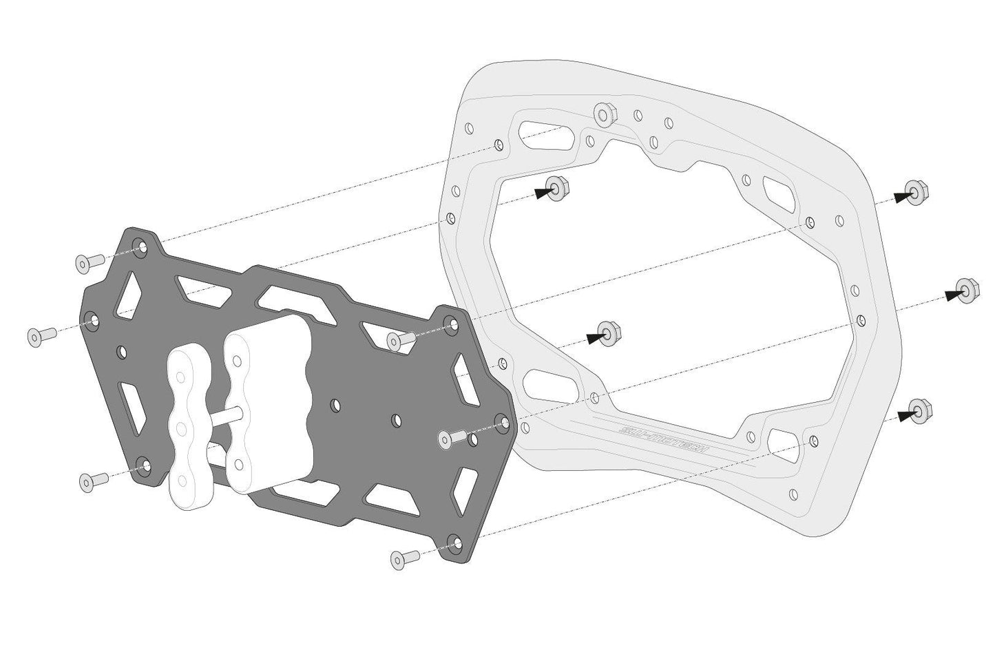 Adapter kit for PRO side carrier For Rotopax Mounting of 1 canister