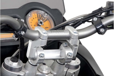 Vario bar back for Ø 28 mm handlebar Up/back variable. Silver