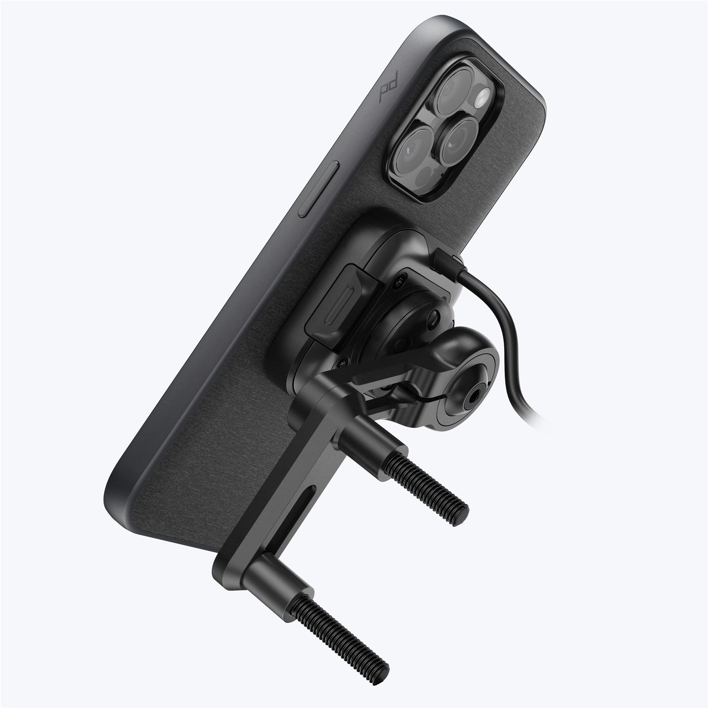 Mobile Motorcycle Mount Brake/Clutch Mount: Charging Black