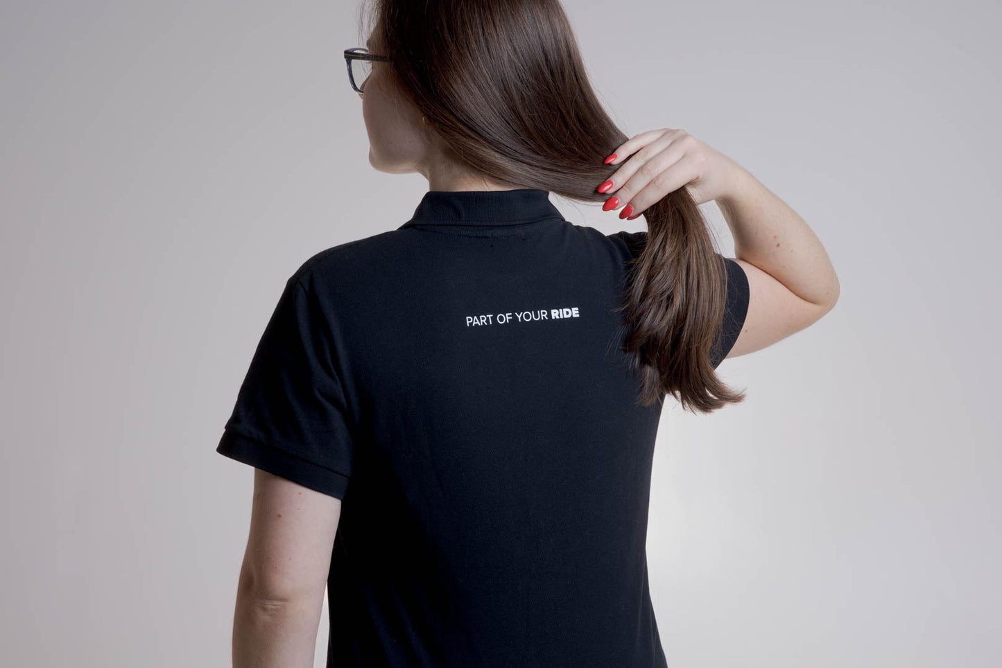 Polo shirt Core Line. Black. Women. Size XXL.