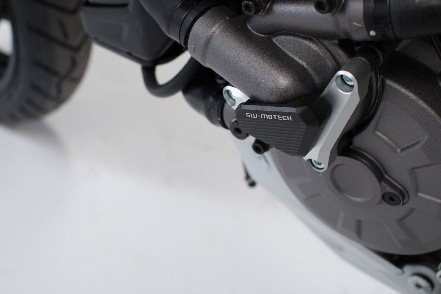 Water pump protection Ducati models. Silver/black