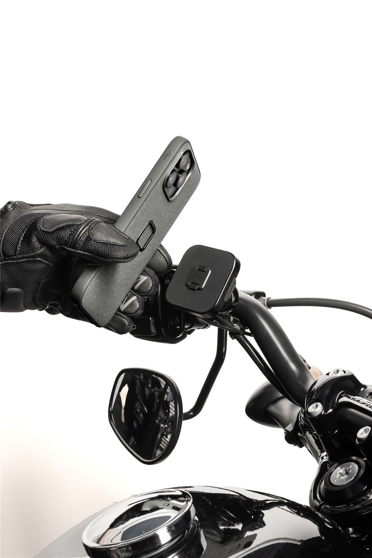 Mobile Motorcycle Mount Brake/Clutch Mount: Charging Black