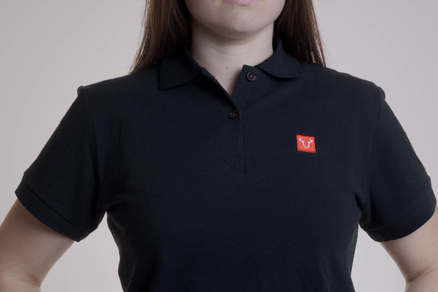 Polo shirt Core Line. Black. Women. Size XXL.
