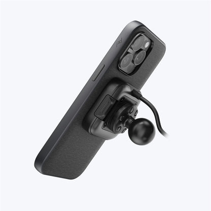 Mobile Motorcycle Mount 1" Ball Adapter: Locking & Charging Black