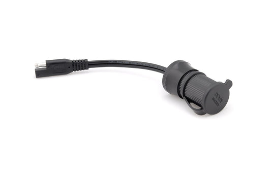 Cigarette lighter socket with SAE plug Water resistant cap Cable 10 cm length 12 V