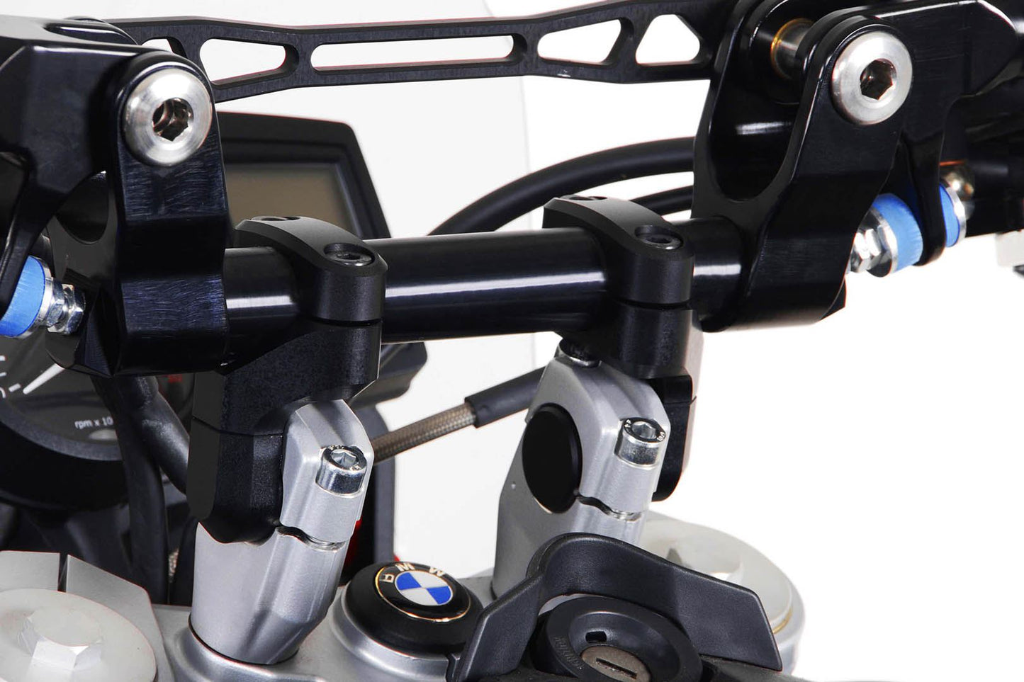 Vario bar back for Ø 28 mm handlebar Up/back variable. Black