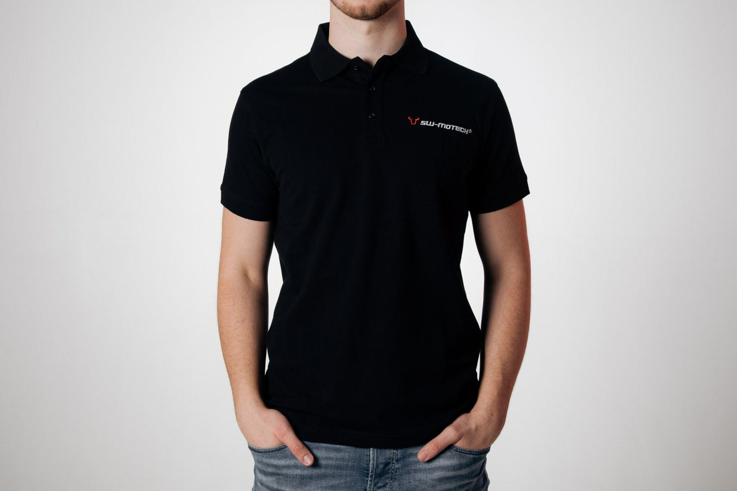 Team polo shirt Core Line. Black. Men. Size S.