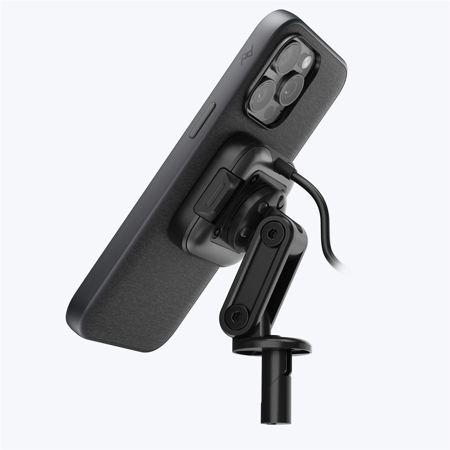 Mobile Motorcycle Mount Stem Mount: Charging Black