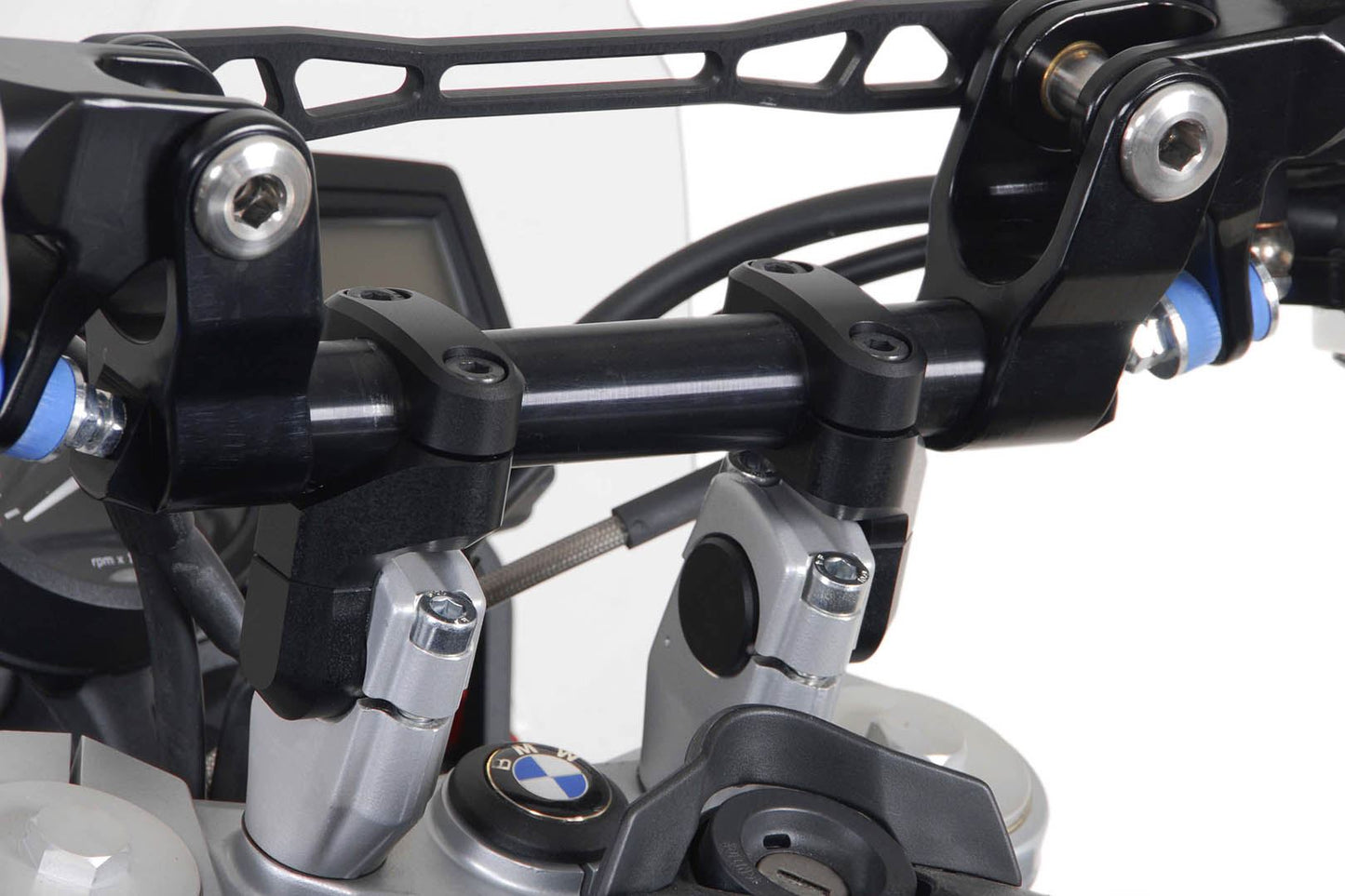 Vario bar back for Ø 28 mm handlebar Up/back variable. Black