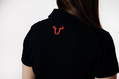 Team polo shirt Core Line. Black. Women. Size L.