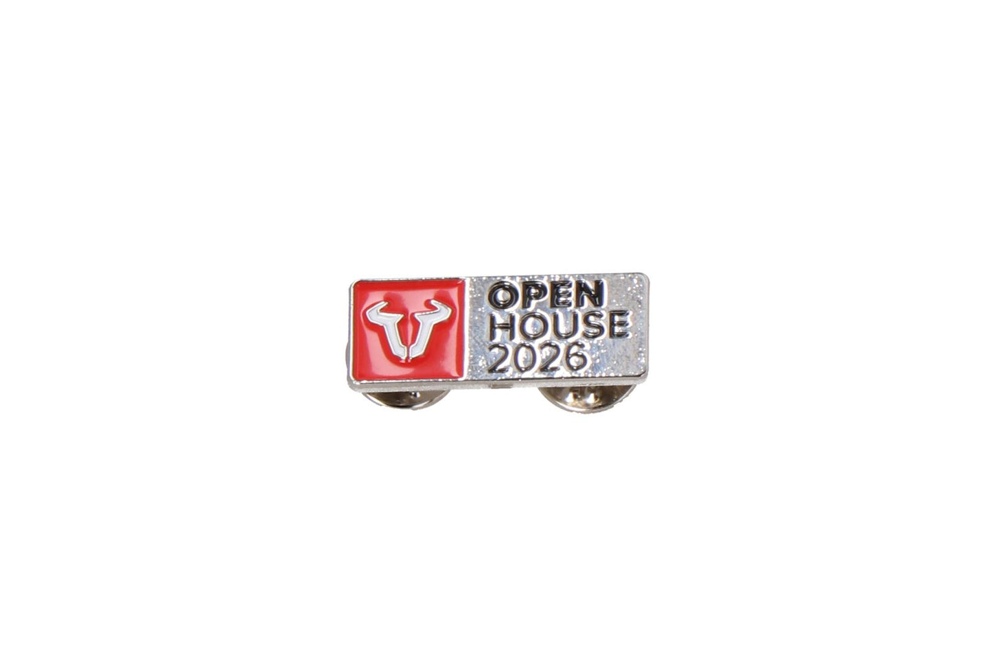 Pin OPEN HOUSE 2026 11.7 mm x 30.0 mm. Multicolored. Pin-on.