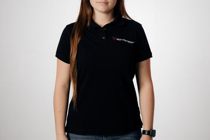 Team polo shirt Core Line. Black. Women. Size M.