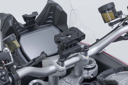 GPS mount on the handlebar Black. Ducati Multistrada V4 (20-), V2 (24-).