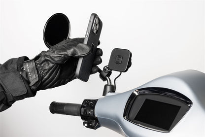Mobile Motorcycle Mount Mirror Mount: Charging Black