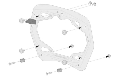 Adapter kit for PRO side carrier For attaching 2 cases For Givi MonoKey