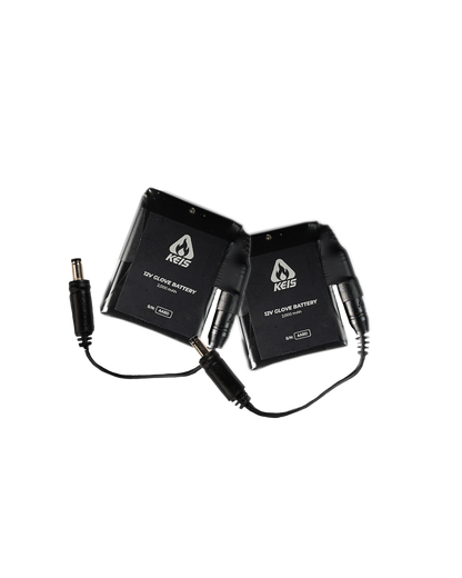Keis 4000mAh 12V Gloves Battery Set with Multinational Charger (pre-2020 gloves with power socket)
