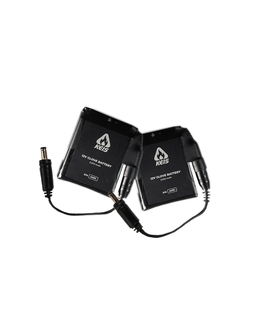 Keis 4000mAh 12V Gloves Battery Set with Multinational Charger (pre-2020 gloves with power socket)