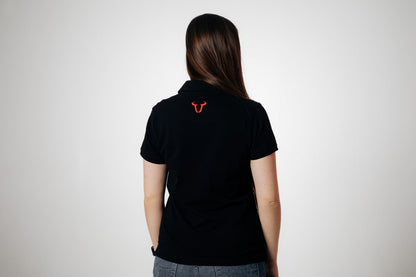 Team polo shirt Core Line. Black. Women. Size L.