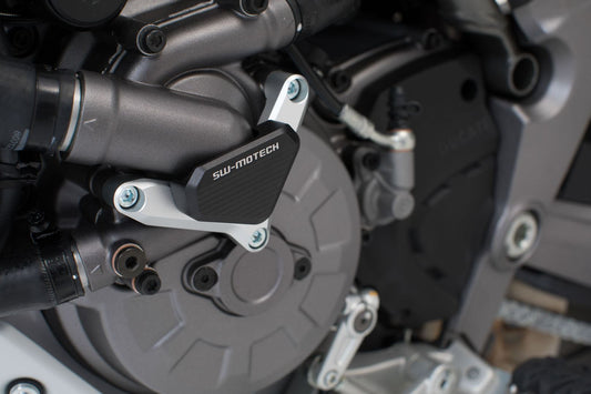 Water pump protection Ducati models. Silver/black